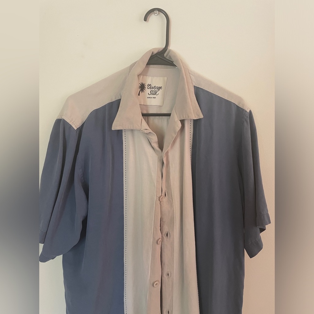 Vintage Silk men’s Cuban style Button Up